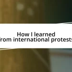 How I learned from international protests