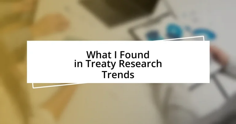 What I Found in Treaty Research Trends