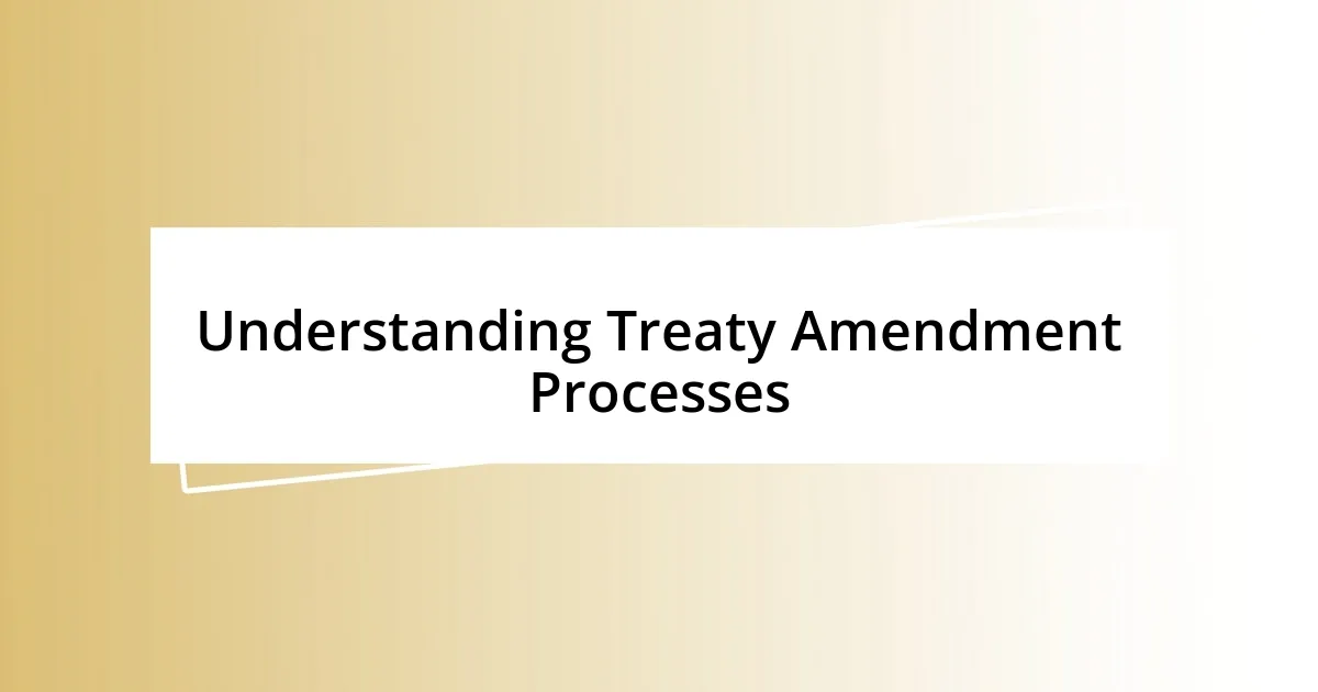 Understanding Treaty Amendment Processes