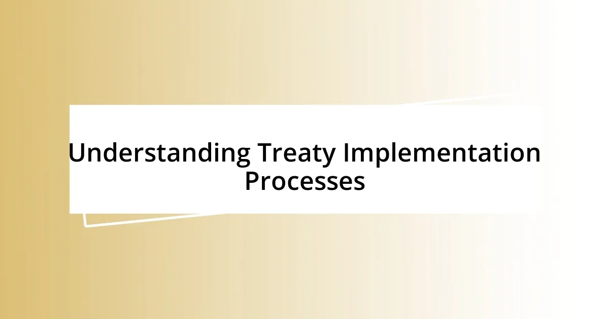 Understanding Treaty Implementation Processes